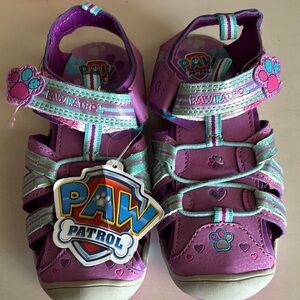 Paw Patrol Purple and Green Sandals with Velcro Straps